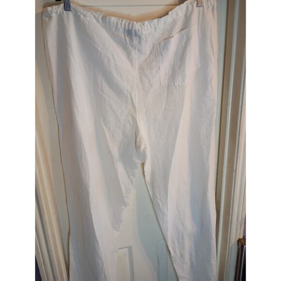 Yasa Gauzy Pants White Wide Leg Drawstring Sz L Beach Resortwear Pool - Picture 5 of 8
